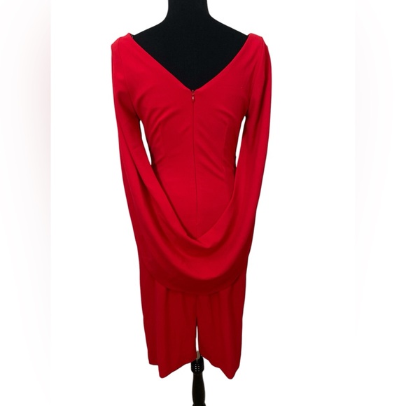 Red caped sheath dress - Picture 6 of 6